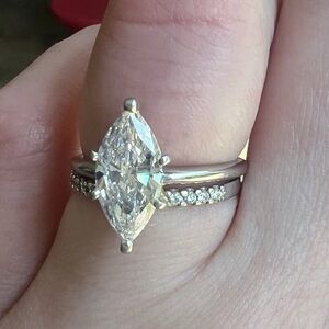 2ct natural diamond ring and matching band